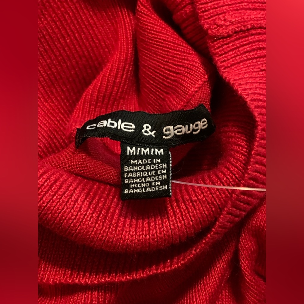 …Cable & Gauge Turtleneck Sweater M